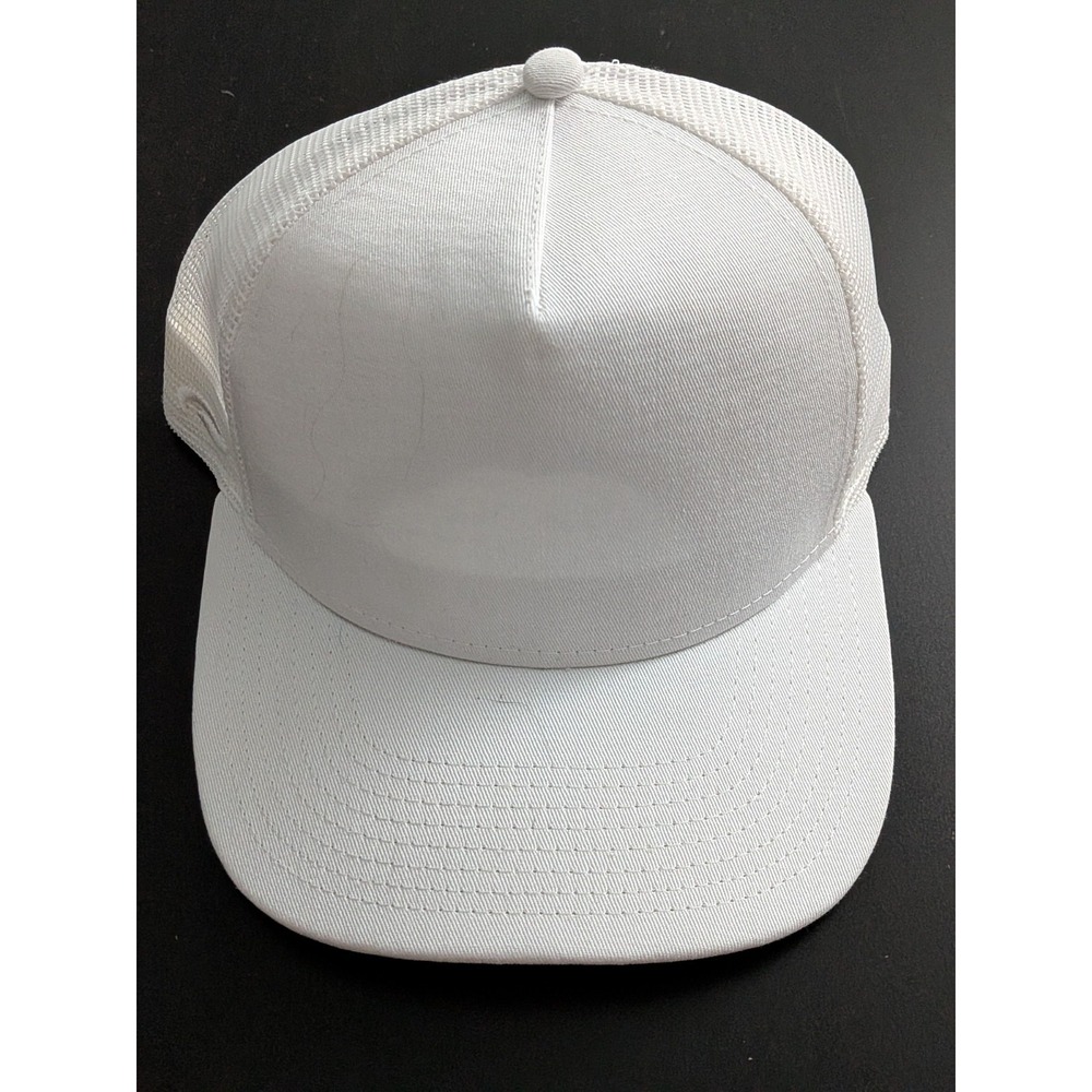 Pukka Hats Snapback Baseball Cap‎ White OSFM Blank Trucker Hat